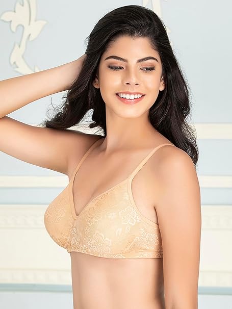 Women’s Non-Wired Lace Bridal Bra – Clovia Lightly Padded Romantic Fit